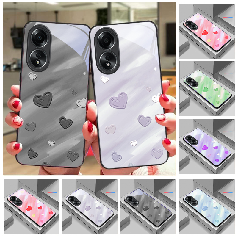 Oppo A78 - เคสโทรศัพท์มือถือแบบกระจก ดีไซน์มินิมอล ลายศิลปะแบบเบลอ สำหรับ Oppo A78