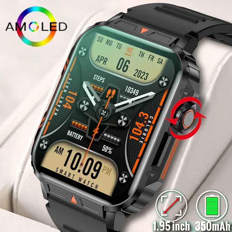 Smartwatch Faces - 1.91สมาร์ทวอทช์สำหรับผู้ชาย, สมาร์ทวอท์ชกลางแจ้งทหารสำหรับแอนดรอยด์ iOS นาฬิกาออกกำลังกายกันน้ำ IP68