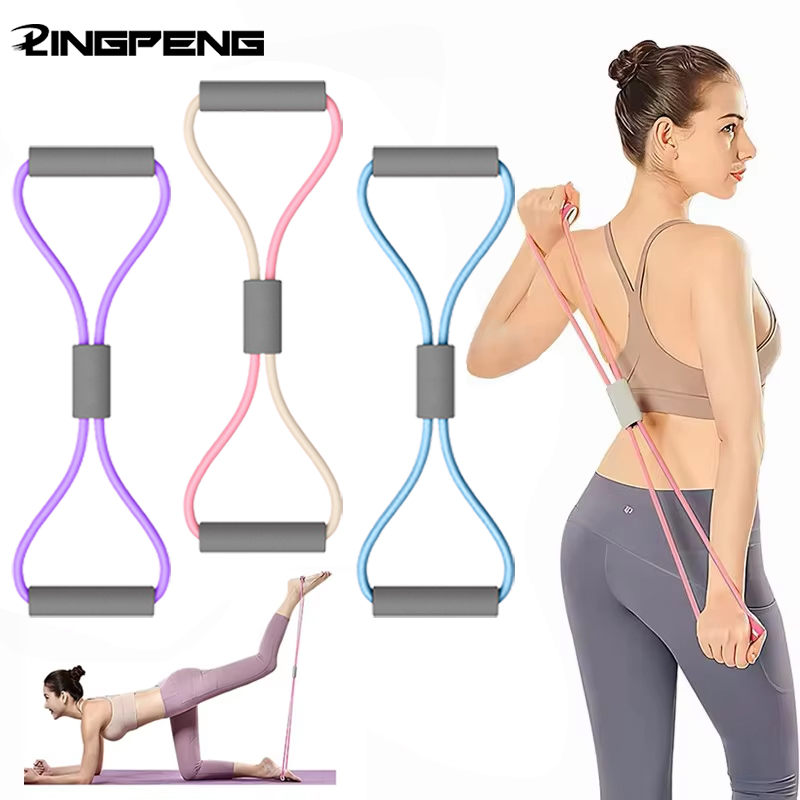 Milanaise Mesh Band - สายยางยืดออกกำลังกายแบบพกพา 1 ชิ้น อุปกรณ์ฟิตเนสสำหรับใช้ในบ้าน รูปทรงเลข 8