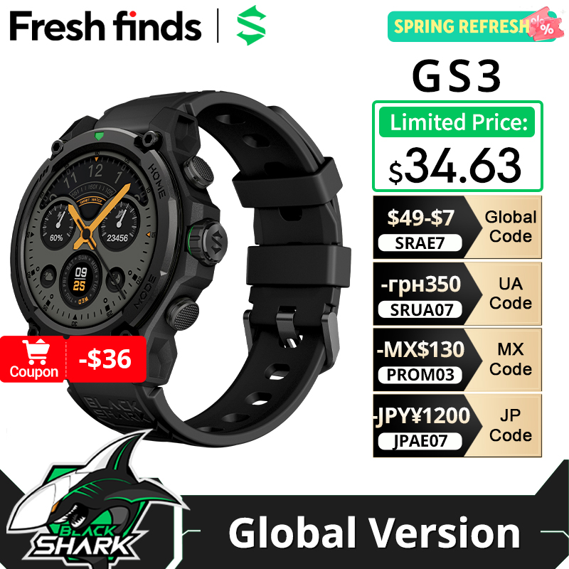 Smartwatch Faces - เปิดตัวทั่วโลก Blackshark GS3 สมาร์ทวอทช์ รุ่น Global