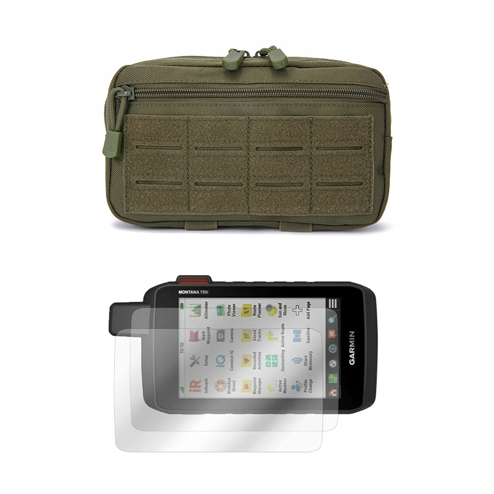 Screen Protector Film - กระเป๋าคาดเอวแบบยุทธวิธีสำหรับกีฬา Molle EDC พร้อมฟิล์มกันรอยหน้าจอสำหรับ Garmin Montana