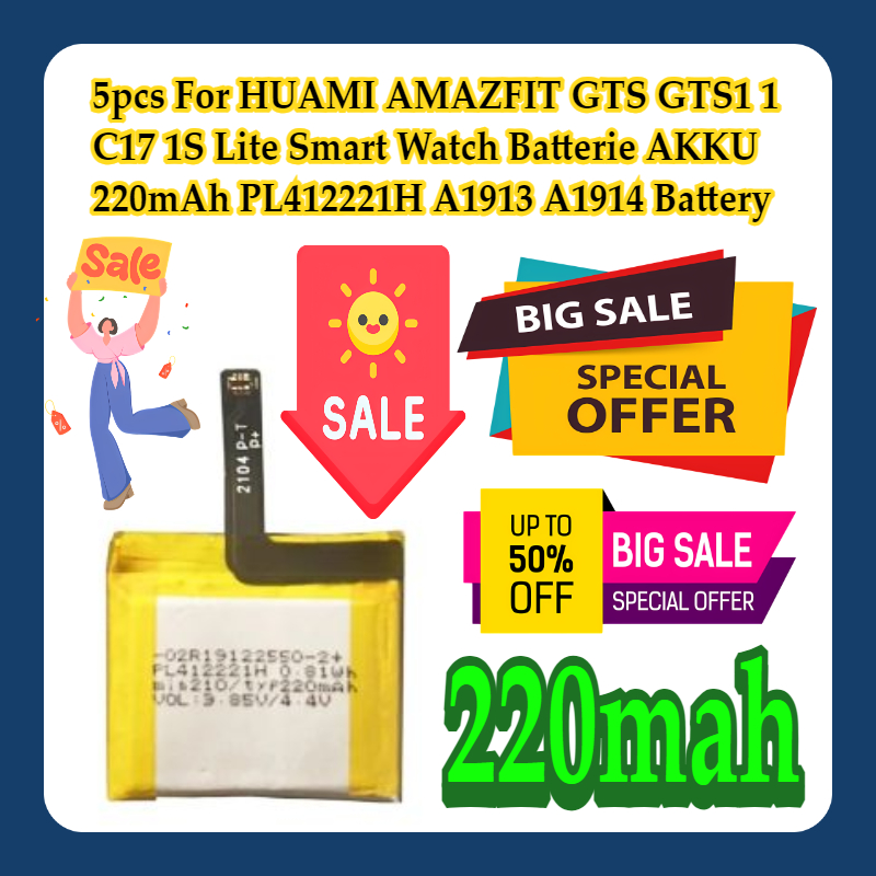 Smartwatch A1914 - 5pcs สําหรับ HUAMI AMAZFIT GTS GTS1