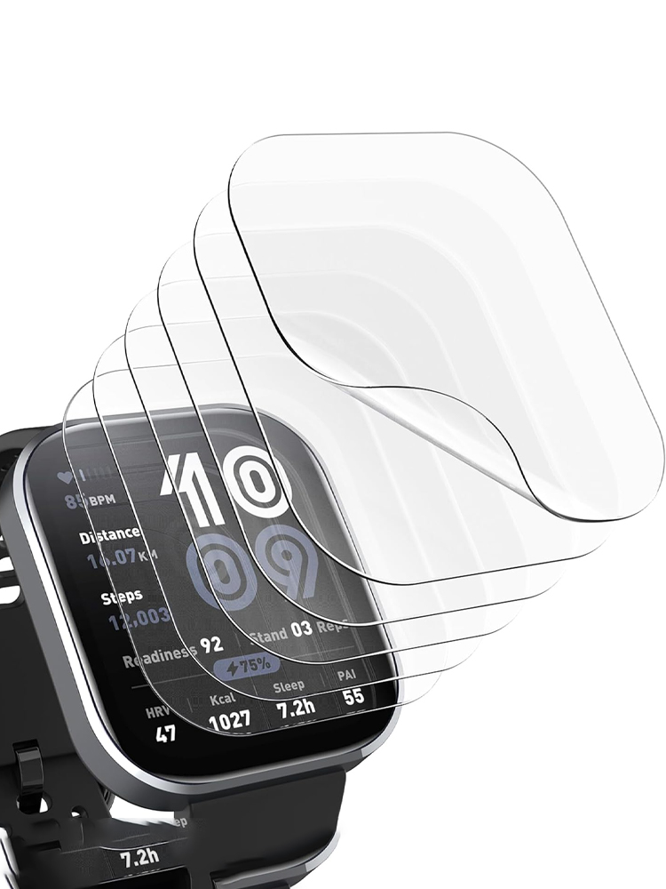 Amazfit Smartwatch Accessories - ฟิล์มกันรอยหน้าจอสำหรับเคสอมาซฟิต บิพ 6 อุปกรณ์เสริมนาฬิกาอัจฉริยะ ฟิล์มกระจกนิรภัยแบบนุ่มครอบคลุมเต็มรูปแบบ ฝาครอบป้องกันอมาซฟิต