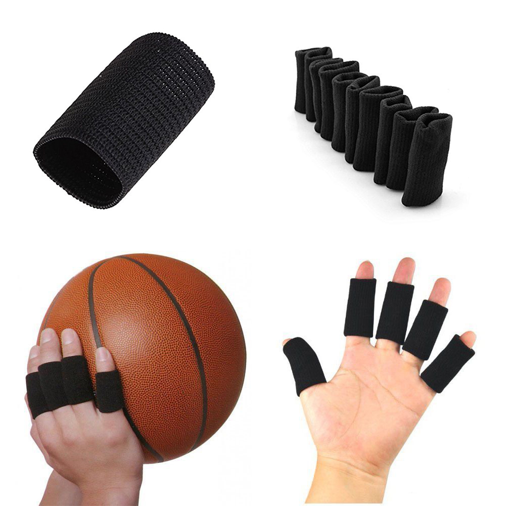 Milanaise Mesh Band - ที่รัดนิ้วบาสเก็ตบอลแบบยืดหยุ่น 10 ชิ้น ที่พยุงนิ้วมือแบบยืดได้ ผ้าพันนิ้วมือสำหรับออกกำลังกาย ป้องกันข้ออักเสบ