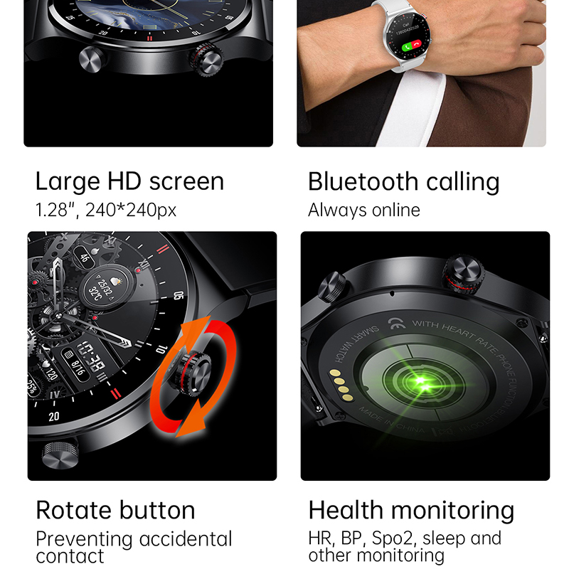 GPS ECG + PPG บลูทูธนาฬิกาสมาร - Smartwatch Faces บทวิจารณ์และราคา