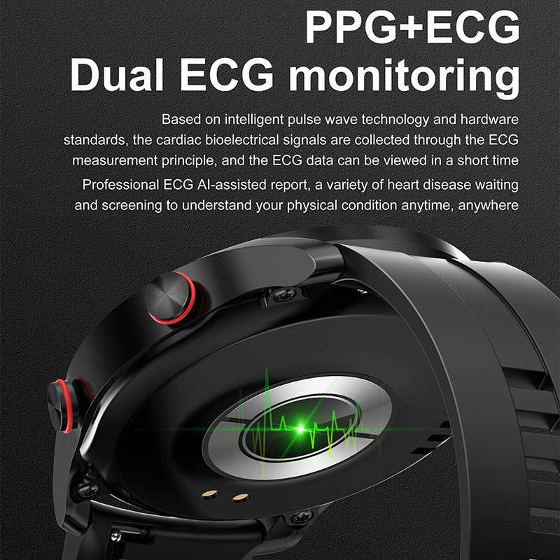 ECG + PPG บลูทูธสมาร์ทนาฬิกาผู - Smartwatch Faces บทวิจารณ์และราคา