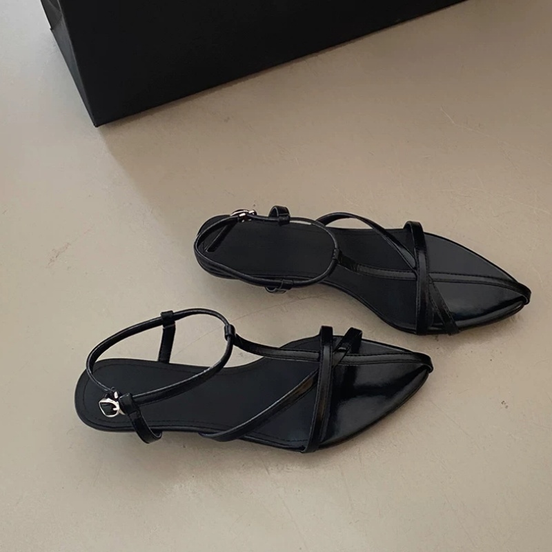 รองเท้าส้นแบนแบบสวมเปิดส้นสำหร - Leather Classic Strap บทวิจารณ์และราคา